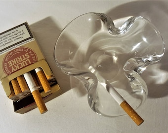 Vintage Cigarettes Cendrier en Verre