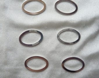 Component, silver-plated brass, 22x15mm open oval. Pack of 6 components.