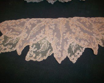 silk georgette with cotton 1920s antique net lace applique