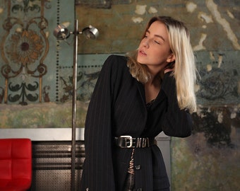 Rare Vintage 80's Jil Sander Black Stripes Blazer Jacket