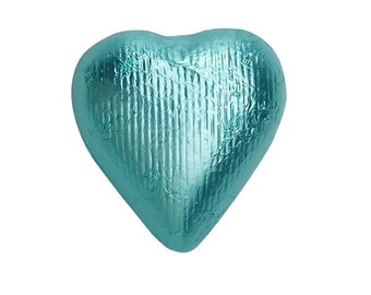 Sweetworks Hearts Solid Milk Chocolate Candy - Tiffany Blue - 1 LB Bag