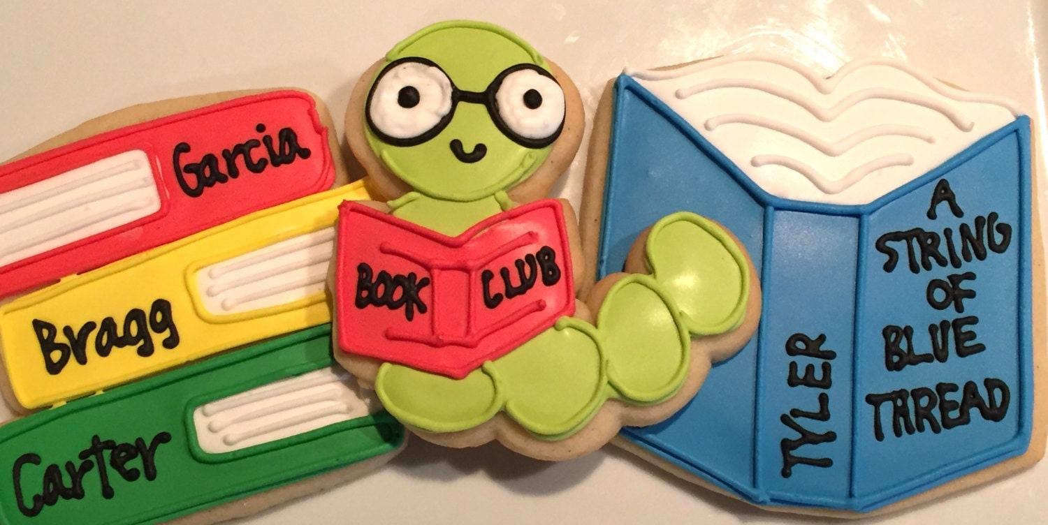 Book Club Bookworm cookies ONE DOZEN