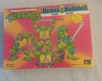 Vintage Teenage Mutant Ninja Turtles Card Game Vintage Card Game Heroes in a Half Shell TMNT 1990