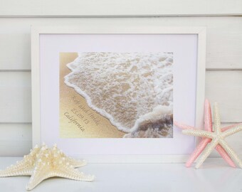 Name in the Sand Print, Beach Wedding Gift, Personalized Wedding Gift, Unique Wedding Gift, Wedding Print, Personalized Engagement Gift