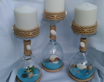 Alabama Upside-down Wine Glass Candle Holders Set