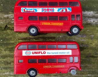 Double-Decker Bus Toys Corgi Matchbox British Vintage- Set of 2
