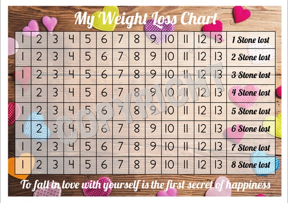 weight loss chart tracker 8 stone comes with star weight progress charts