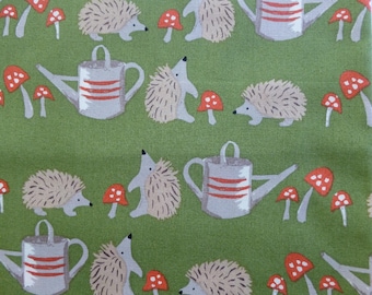 1/2 Yard Organic cotton, Monaluna, Cottage Garden, Hedgehogs