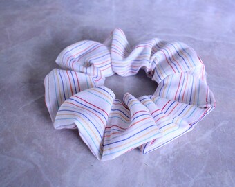 Rainbow Stripes Hair Scrunchie 100% Cotton