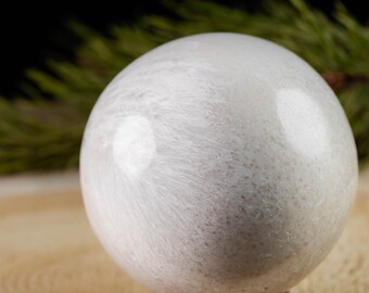 One XL SCOLECITE Crystal Sphere - Scolecite Sphere, Healing Crystal Ball, Healing Stone, Meditation Stone, Chakra Stone Sphere E0842