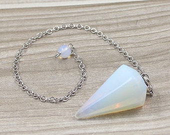 Opalite Point Pendulum Pendant -- Healing Crystal Point Pendant with Silver Plated bail Wholesale 1,3,5,10,50,100