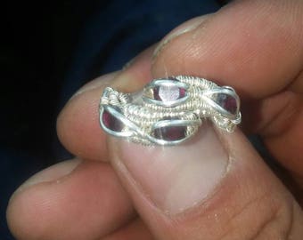 Rhodolite garnet in sterling silver.
