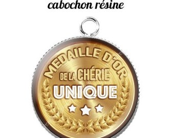 20 mm resin cabochon pendant medal sweetheart... 12