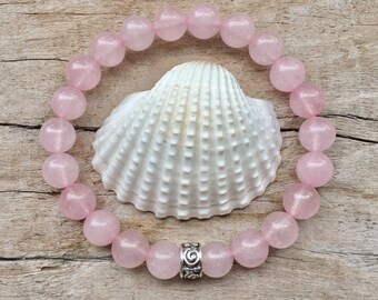 rose quartz bracelet, yoga jewelry, crystal healing bracelet, bohemian jewelry, boho style