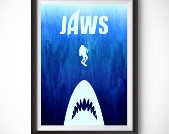 Jaws Poster, Minimalist Poster, Movie