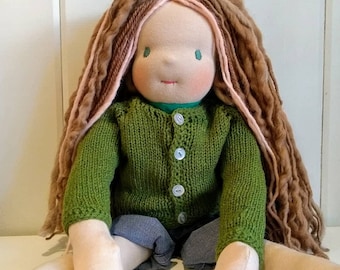 Web-inspired doll pedagogy Waldorf 55 cm