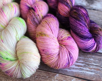 Three Skein Shawl Kit #3 - Single Ply - Hand Dyed Yarn