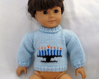 American Girl Hand-knitted Menorah sweater
