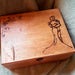 Personalised wooden wedding keepsake box.
