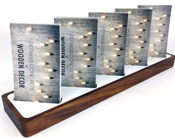 Multi Business Card Holder for Desk / Vertical Business Card Holder Wood / Modern Office Desk Accessories for Him / 5 Slot Card Display Wood