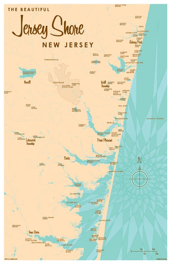 The Jersey Shore Map Print