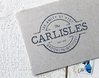 Address Stamp - Custom Return Address Stamp - Rubber Stamp - Custom and Personalized Stamp, Housewarming Gift (Vol4, Vrs3)