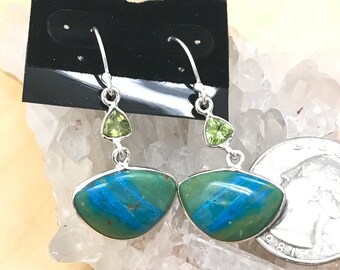 Peruvian Opal and Peridot Earrings