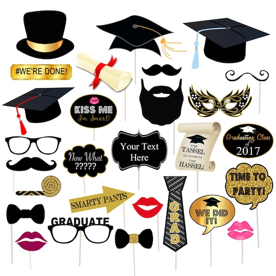 EDITABLE Graduation Party Props Printable Photo Booth