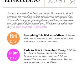 Wedding Itinerary Program