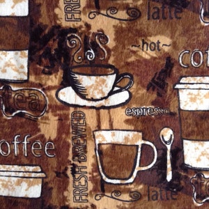 SALE - One Half Yard of Fabric Material - Coffee FLANNEL