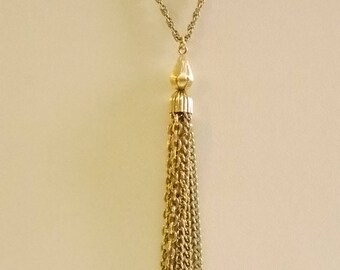 Gold Tone Chain Pendant Bobble Necklace