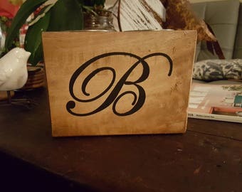Personalized candle holder. Wooden sugar mold, monogrammed.