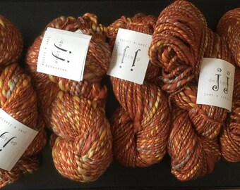 Handspun Yarn- Silk Merino Sunset