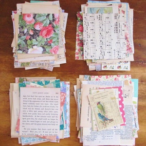 SALE 50 Piece Mixed Lot of 50 Paper Pieces Vintage Paper Scrapbook Paper Vintage Paper Scraps Scrapbook Paper Scraps Paper Pack