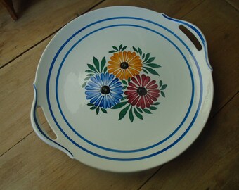 Cake stand - presentation Dish - porcelain - 80's - French HBCM France