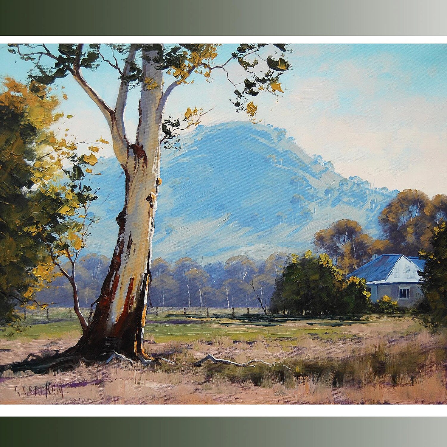 FARM PAINTINGS Australian gum tree landscape impressionist