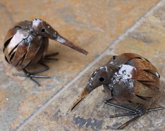 Metal Kiwi Garden Ornament Sculpture Art - Handmade Recycled Metal Bird
