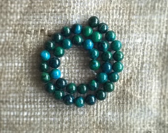 20 Chrysocolla beads, natural Chrysocolla bead strand, DIY jewelry, craft supply, natural stone beads, bead supply, 10 mm, half strand