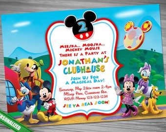 Items Similar To Mickey Mouse Inspired Invitation And Favor Tags