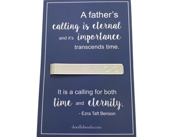 Fathers day gift, dad gifts, Dad Tie Clip, gift for Dad, Infinity Tie Bar, Infinity Stamped Tie Clip, carded with quote or in a gift box