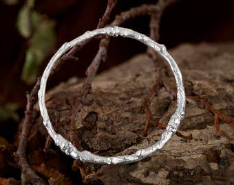 Solid Sterling Silver Twig Bracelet