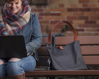 Large Black Leather Tote