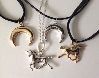 Moon or unicorn pendant