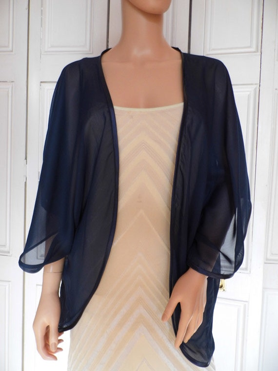 navy blue chiffon wrap