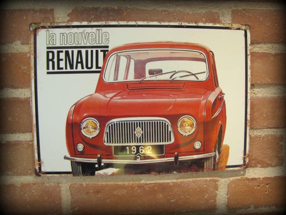 Plaque Métal Reproduction Publicité Renault 4 L Par 