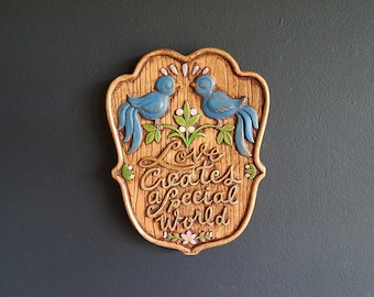 Vintage Love Blue Birds Wall Plaque Love Creates A Special World