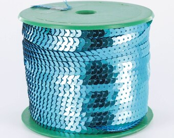 sequin Ribbon 6 mm by 5 m turquoise sequin trim