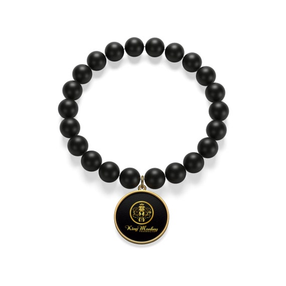 King Monkey Products Black Matte Onyx Bracelet Gold Plated Or Silver