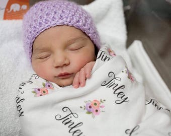 Personalized Baby Blanket Girl // Personalized Baby Girl Blanket Personalized Baby Girl Swaddle Baby Girl Blanket