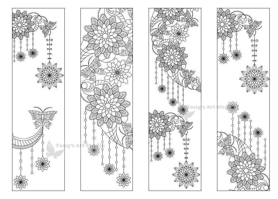 4 printable mandala moon coloring bookmarks 018instant